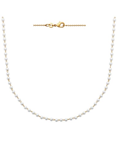Collier imitation perles de cultures blanches pour femmes longueur 45 cm perles 4 mm