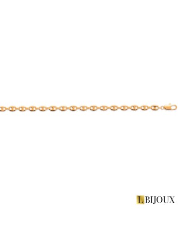 Bracelet plaqué or maille grain de café en 19 ou 21 cm.