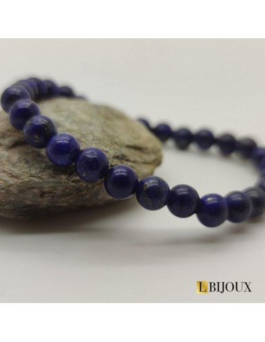 Bracelet extensible perles lapis lazuli de 6 mm