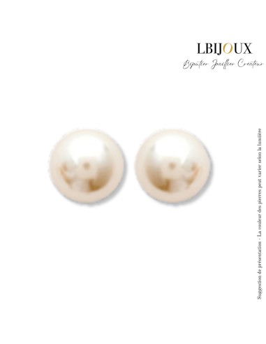 Boucles d'oreilles imitation perle de culture de 5, 6 ou 8 mm.