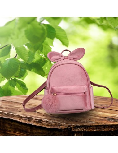 Petit sac à dos rose pour fille. Personnalisable devant et sur le jeton de la fermeture